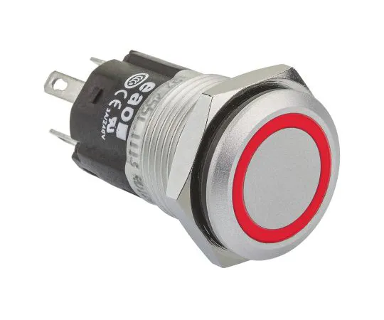 64-1340-45　EAO Single Pole Double Throw (SPDT) Momentary Red LED Push Button Switch, IP65, IP67, 16 (Dia.)mm, Panel Mount, 24V　82-4551.1114