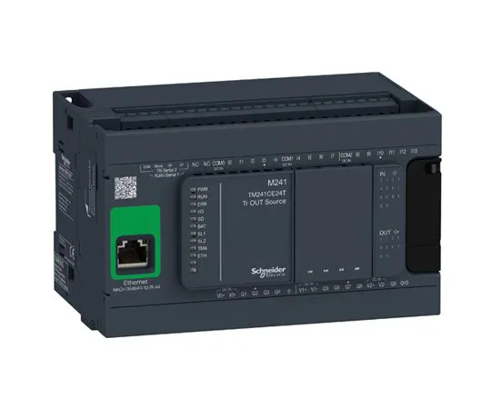 64-1321-63　Schneider Electric Modicon M241 PLC CPU Mini USB Interface, 128000 Steps Program Capacity, 14 Inputs, 10 Outputs, 24 V　TM241CE24T