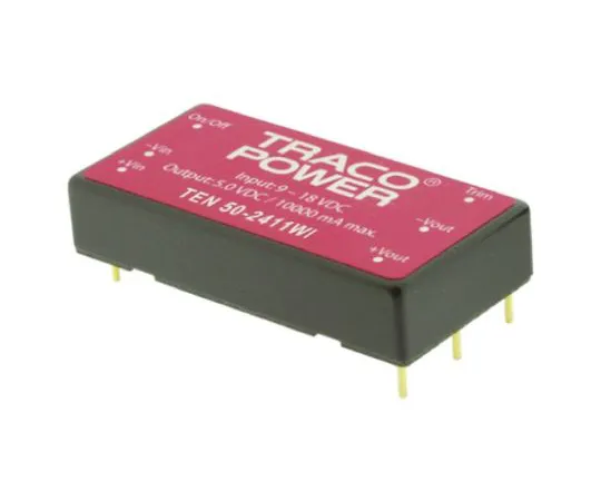 64-0662-07　TRACOPOWER TEN 50WI 50W Isolated DC-DC Converter Through Hole, Voltage in 18 → 75 V dc, Voltage out 12V dc　TEN 50-4812WI