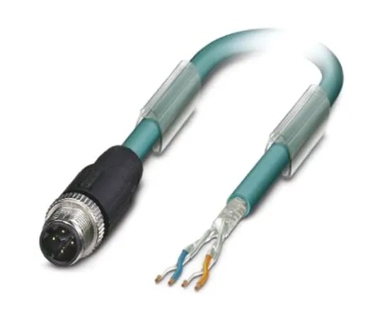 64-1302-93　Phoenix Contact, SAC-4P-M12MSD/ 2.0-931 Series, Straight M12 to Unterminated Cable assembly, 2m Cable　1569391