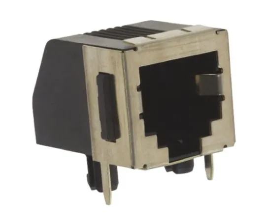 64-0680-53　TE Connectivity Cat3 6P Right Angle PCB Mount Female Modular Jack STP RJ14 Connector　5555140-2