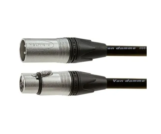 64-0674-54　Van Damme XLR Audio Video Cable Assembly 3m Black Male XLR5 to Female XLR　401-026-001