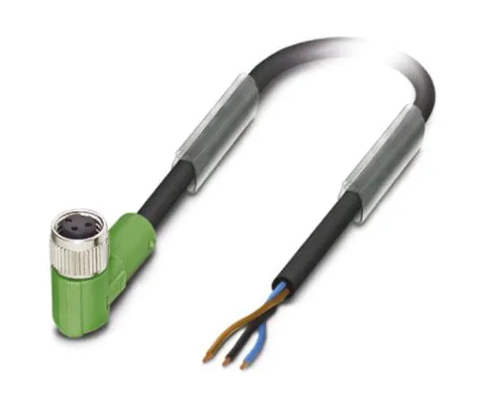 64-1299-39　Phoenix Contact, SAC-3P- 5.0-PUR/M 8FR Series, Right Angle M8 to Unterminated Cable assembly, 5m Cable　1669631