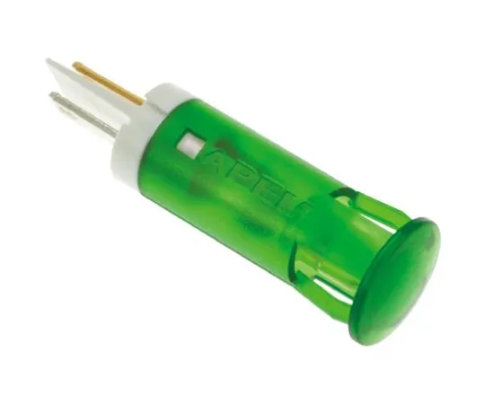 64-0675-49　Apem Green Indicator, Faston, Solder Lug Termination, 12 V dc, 10mm Mounting Hole Size　QS101XXG12