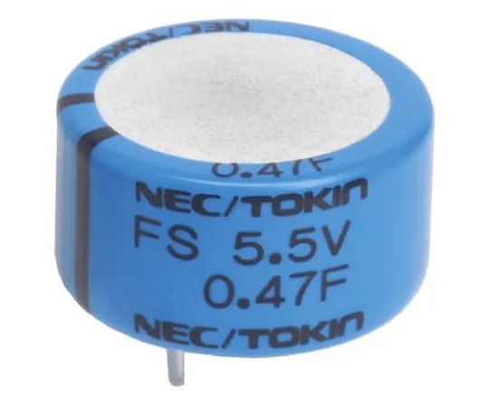 64-1248-44　KEMET 0.1F Supercapacitor EDLC -20 → +80% Tolerance Supercap FS Series 5.5V dc Through Hole　FS0H104ZF