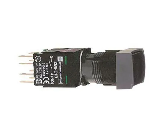 64-1386-73　Schneider Electric, Harmony XB6 Black Rectangular Push Button, 16.2mm Momentary Quick Connect, Solder Tag　XB6DA22B