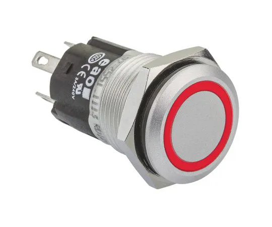 64-1340-43　EAO Single Pole Double Throw (SPDT) Momentary Red LED Push Button Switch, IP65, IP67, 16 (Dia.)mm, Panel Mount, 12V　82-4551.1113