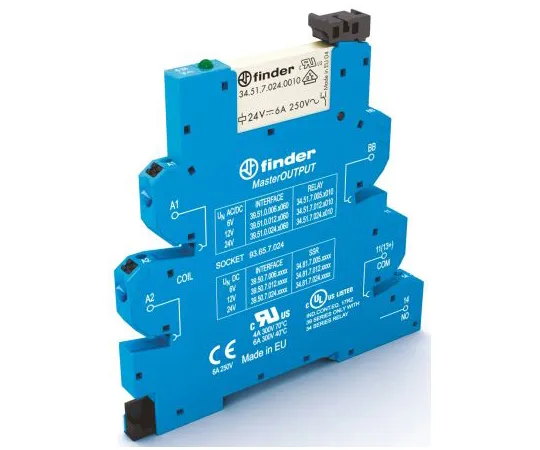 64-1401-21　Finder 6V ac/dc DIN Rail Interface Relay Module, SPNO　39.51.0.006.0060