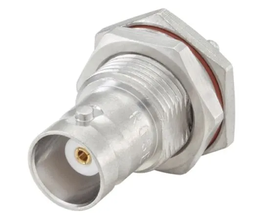 64-1398-58　Rosenberger BNC Series Straight 50Ω Panel Mount Bulkhead Fitting BNC Connector, jack, Flash White Bronze, Crimp　51K607-802N5