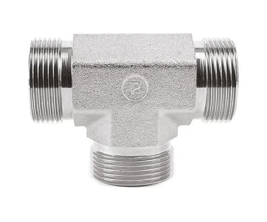 64-1276-37　Parker Hydraulic Tee Threaded Adapter 4JMK4S, Connector A G 1/4 Male Connector B G 1/4 Male　4JMK4S