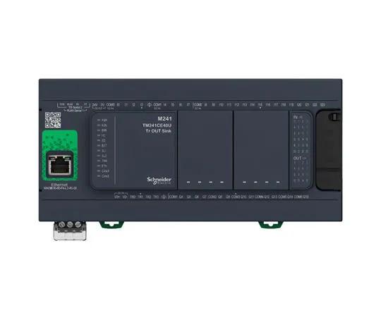 64-1321-60　Schneider Electric Modicon M241 PLC CPU Mini USB Interface, 128000 Steps Program Capacity, 24 Inputs, 16 Outputs, 100　TM241CE40R