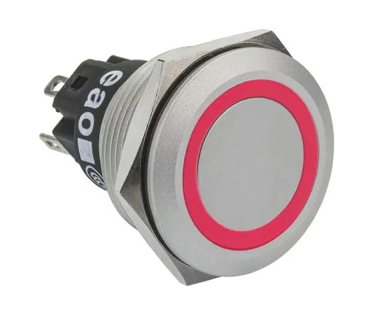 64-1340-58　EAO Single Pole Double Throw (SPDT) Momentary Red LED Push Button Switch, IP65, IP67, 22 (Dia.)mm, Panel Mount, 12V　82-6551.1113