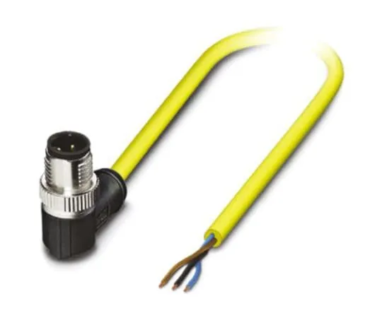 64-1301-97　Phoenix Contact, SAC-3P-MR/ 2.0-542 SCO BK Series, Right Angle M12 to Unterminated Cable assembly, 2m Cable　1406315