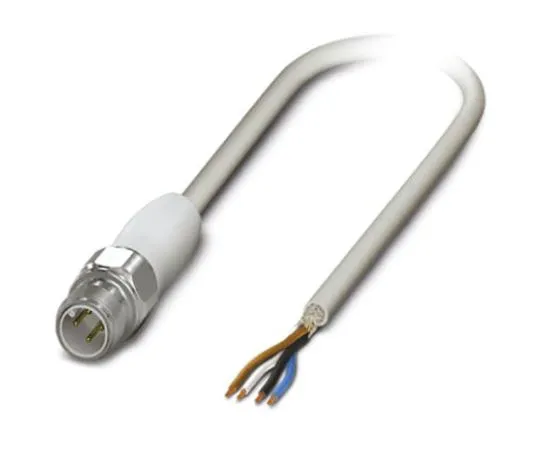 64-1262-69　Phoenix Contact, SAC-4P-M12MS/5.0-600 SH HD Series, Straight M12 to Unterminated Cable assembly, 5m Cable　1403983