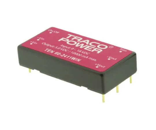 64-0687-12　TRACOPOWER TEN 60WIN 60W Isolated DC-DC Converter Through Hole, Voltage in 18 → 75 V dc, Voltage out 24V dc　TEN 60-4815WIN