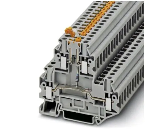 64-1307-16　Phoenix Contact, UTTB 4-MT P/P LA 24 RD/O-U Series , 24 V Feed Through Terminal Block, Screw Termination　3046773