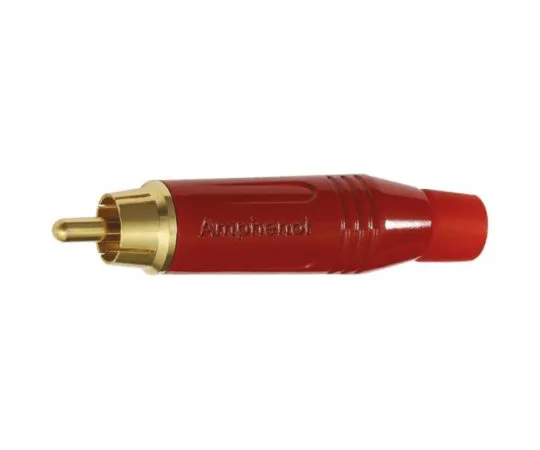 64-1361-21　Amphenol Red Cable Mount RCA Plug With Gold Plated Contacts　ACPR-RED
