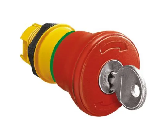 64-1249-85　Lovato Platinum Series, Red Push Button Head, Turn Key to Release, 22.3mm Cutout　LPCB6844