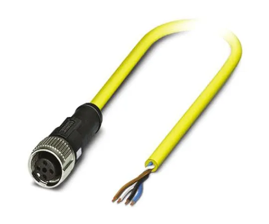 64-1300-13　Phoenix Contact, SAC-4P-10.0-542/ FS SCO BK Series, Straight M12 to Unterminated Cable assembly, 4 Core 10m Cable　1406244