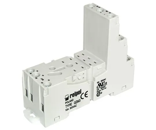 64-1310-26　Relpol Relay Socket, DIN Rail, Panel Mount for *** with R3N Series Relay　GZM3-gray