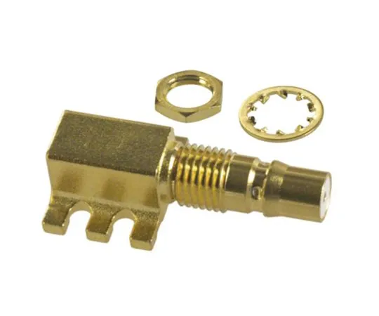 64-1384-85　Amphenol Right Angle PCB Mount QMA Connector jack, Solder Termination　QMA6252A1-001-3GT30G-50