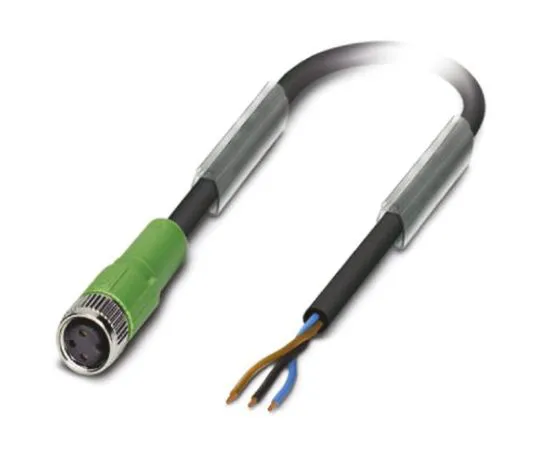 64-1299-44　Phoenix Contact, SAC-3P-10.0-PUR/M 8FS Series, Straight M8 to Unterminated Cable assembly, 5m Cable　1694101