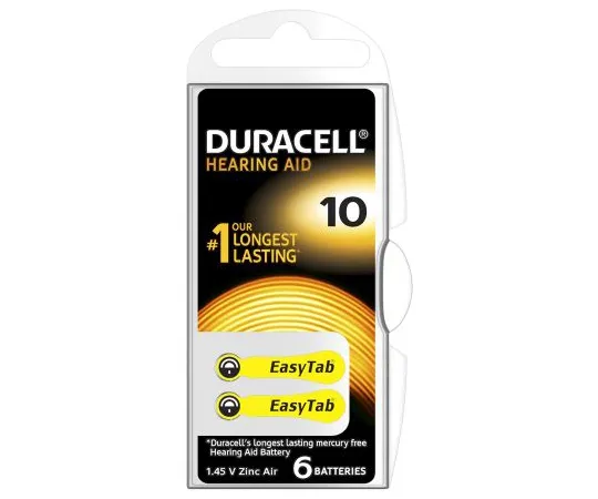 64-1281-95　Duracell EasyTab Button Battery, PR70, 1.4V, 5.8mm Diameter　DA10 P6 RS
