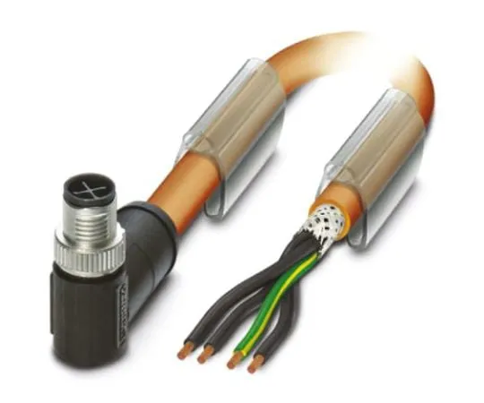 64-1263-16　Phoenix Contact, SAC-4P-MRS/ 1.5-PUR PE SH SCO Series, Right Angle M12 to Unterminated Cable assembly, 1.5m Cable　1424108
