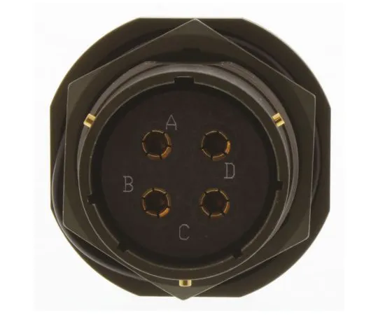 64-1362-61　Amphenol 62GB Series, 4 Way Panel Mount MIL Spec Circular Connector Receptacle, Socket Contacts,Shell Size 22, Bayonet　62GB-57A22-04SN