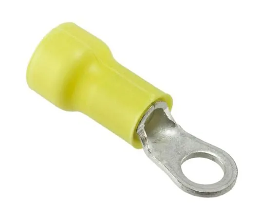 64-1266-98　TE Connectivity PLASTI-GRIP Series Insulated Crimp Ring Terminal, M5 (#10) Stud Size, 2.6mm² to 6.6mm² Wire Size, Yellow　330518