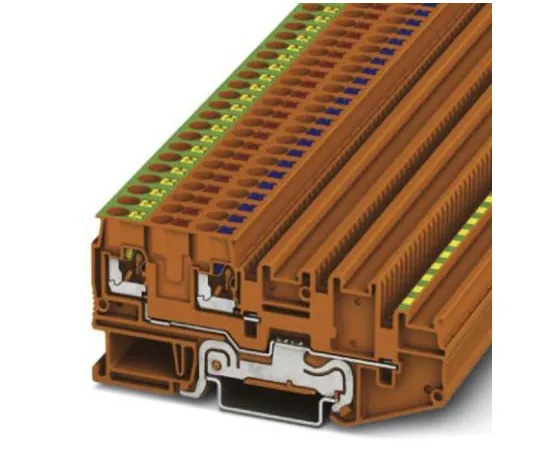 64-0671-83　Phoenix Contact, PTIO-IN 2.5/4-PE OG Series , 250 V Earth Terminal Block, Push In Termination　3244481