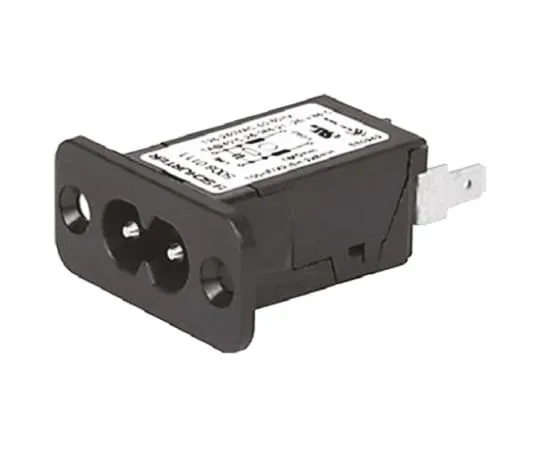 64-0657-92　Male C8 IEC Filter Panel Mount,Faston,Rated At 2.5A,250 V ac Operating Frequency 50Hz　5008.0012