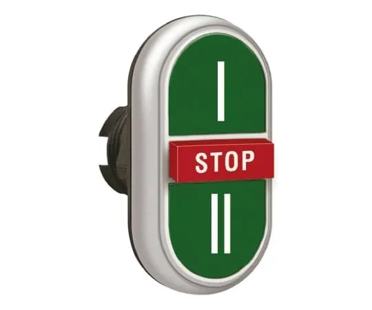 64-1249-94　Lovato Platinum Series, Green, Red Push Button Head, Spring Return, 22.3mm Cutout　LPCB7345
