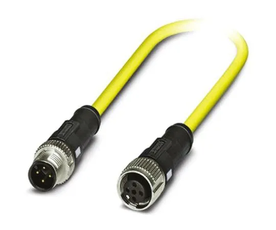 64-1300-05　Phoenix Contact, SAC-4P-MS/ 0.5-542/ FS SCO BK Series, Straight M12 to Straight M12 Cable assembly, 4 Core 500mm Cable　1406221