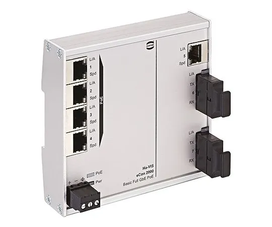 64-1354-56　Harting 5 RJ45 port DIN Rail Mount Ethernet Switch, 10 Mbit/s, 100 Mbit/s, 1000 Mbit/s　24024052130