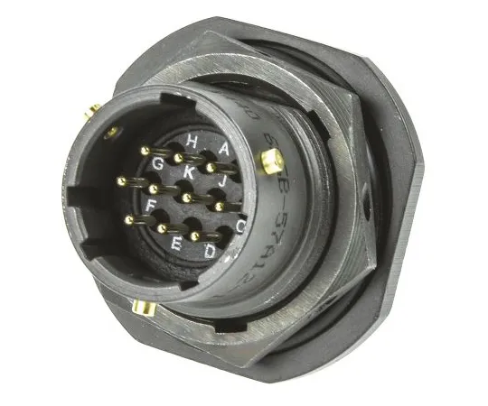 64-1362-54　Amphenol 62GB Series, 10 Way Panel Mount MIL Spec Circular Connector Receptacle, Pin Contacts,Shell Size 12, Bayonet　62GB-57A12-10PN