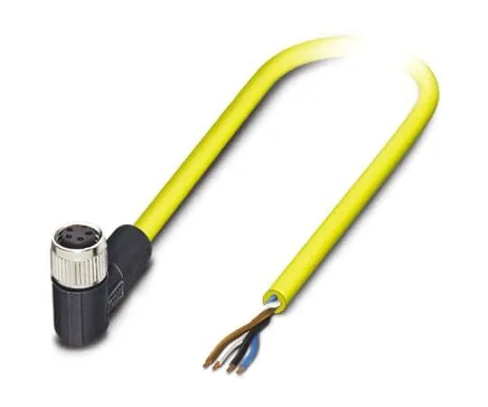 64-1300-11　Phoenix Contact, SAC-4P- 2.0-542/M8 FR BK Series, Right Angle M8 to Unterminated Cable assembly, 4 Core 2m Cable　1406243