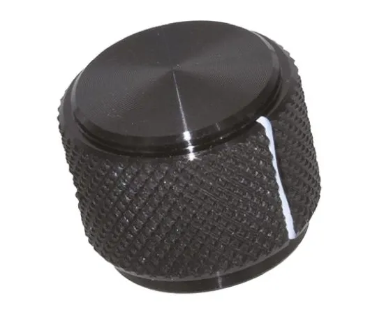 64-0660-66　TE Connectivity Potentiometer Knob, Grub Screw Type, 19mm Knob Diameter, Black, 6.35mm Shaft　KD700B1/4