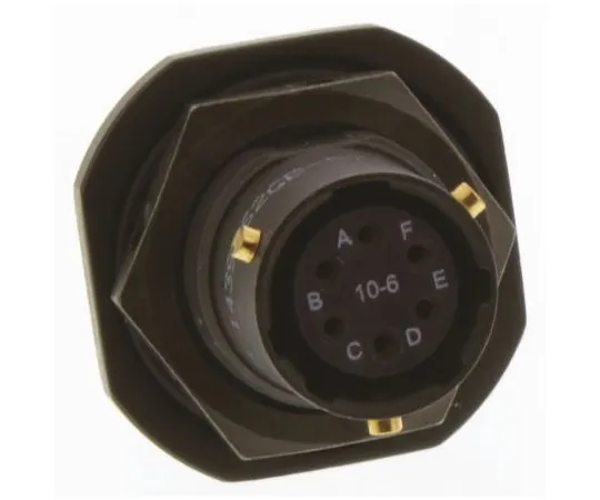64-1362-52　Amphenol 62GB Series, 6 Way Panel Mount MIL Spec Circular Connector Receptacle, Socket Contacts,Shell Size 10, Bayonet　62GB-57A10-06SN