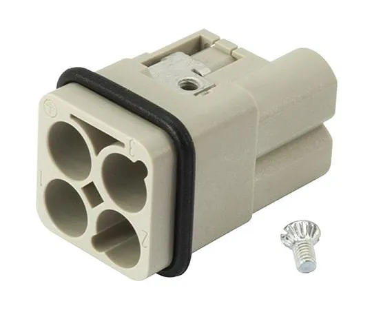 64-1312-22　Han-Modular Series Cable Mount Connector Insert, Male, 3/0 Way, 40A, 400 V　09120033051