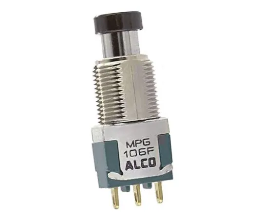 64-0660-80　TE Connectivity Single Pole Double Throw (SPDT) Momentary Push Button Switch, 6.35 (Dia.)mm, Panel Mount, 250V ac　MPG106F