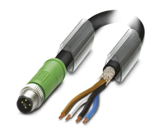 64-1263-23　Phoenix Contact, SAC-4P-MST/ 1.5-PUR SH SCO Series, Straight M12 to Unterminated Cable assembly, 1.5m Cable　1424120