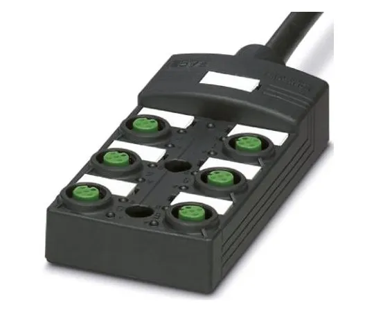 64-1292-46　Phoenix Contact SACB-6/12-L- 5.0PUR SCO P Series M12 Sensor Box, 6 Port, 5m Cable Length　1452660