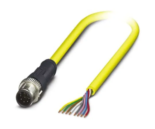 64-1298-74　Phoenix Contact, SAC-8P-MS/ 5.0-542 SCO BK Series, Straight M12 to Unterminated Cable assembly, 8 Core 5m Cable　1406093