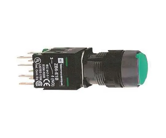 64-1386-69　Schneider Electric, Harmony XB6 Green Round Push Button, 16.2mm Momentary Quick Connect, Solder Tag　XB6AA35B