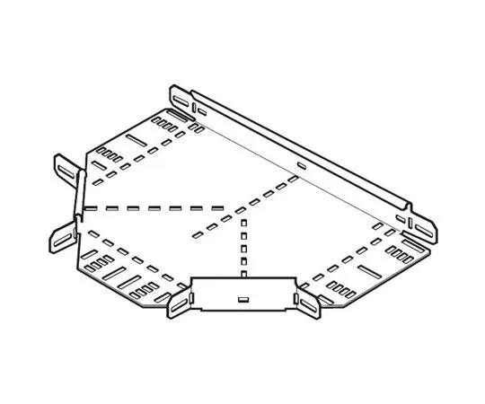 64-1282-17　Legrand Heavy Duty 90° Flat B*** Hot Dip Galvanised Steel Cable Tray Tee, 100 mm Width, 50mm Depth　SRFT100G