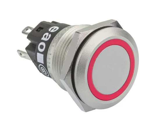 64-1340-50　EAO Single Pole Double Throw (SPDT) Momentary Red LED Push Button Switch, IP65, IP67, 19 (Dia.)mm, Panel Mount, 12V　82-5551.1113