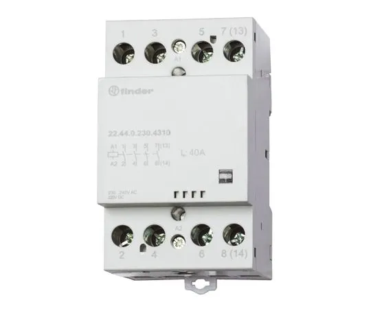 64-1284-77　Finder22 Series DPDT Non-Latching Relay DIN Rail, 24 V ac, 24 V dc Coil, 40A　22.44.0.024.4710