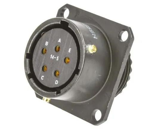 64-1362-12　Amphenol 62GB Series, 5 Way Flange Mount MIL Spec Circular Connector Receptacle, Socket Contacts,Shell Size 14, Bayonet　62GB-50T14-05SN