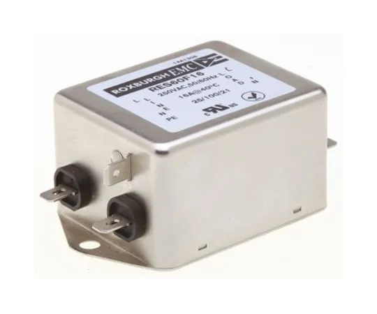 64-1323-09　Roxburgh EMC RES60 Series 16A 250 V ac DC → 400Hz Chassis Mount RFI Filter, with Fast-On Terminals, Single Phase　RES60F16
